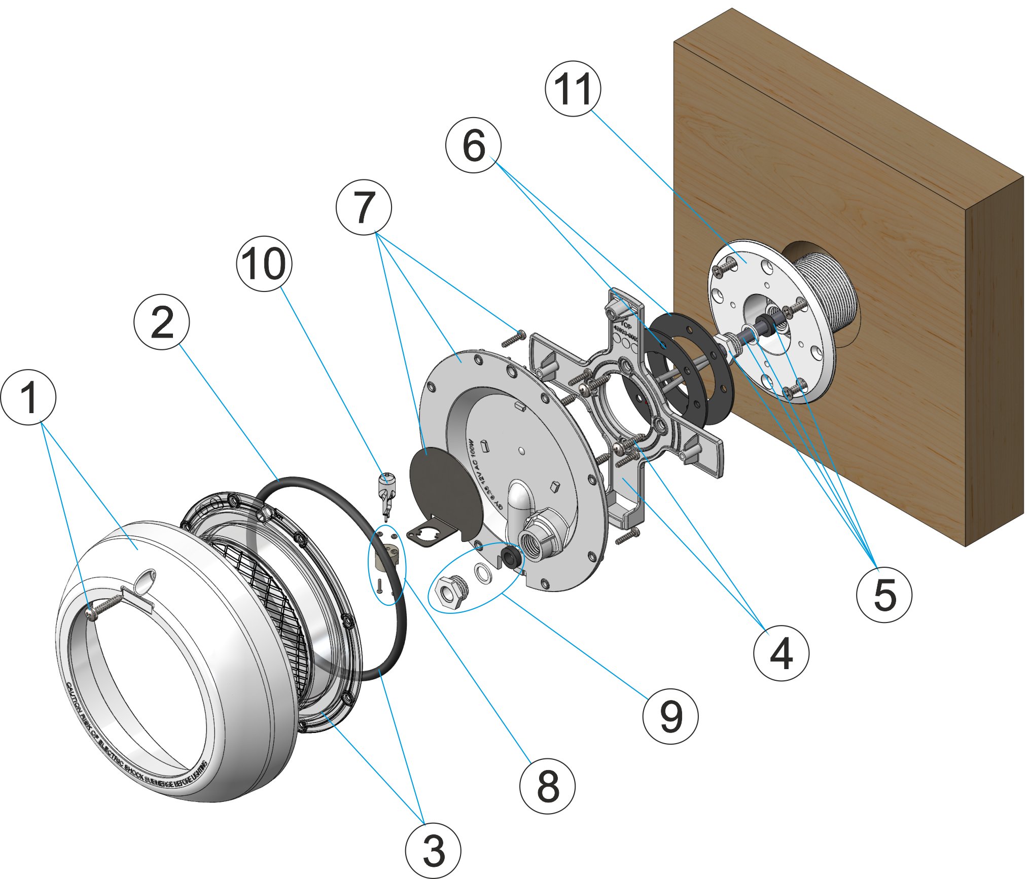 PROYECTOR CON BOQUILLA PASACABLES