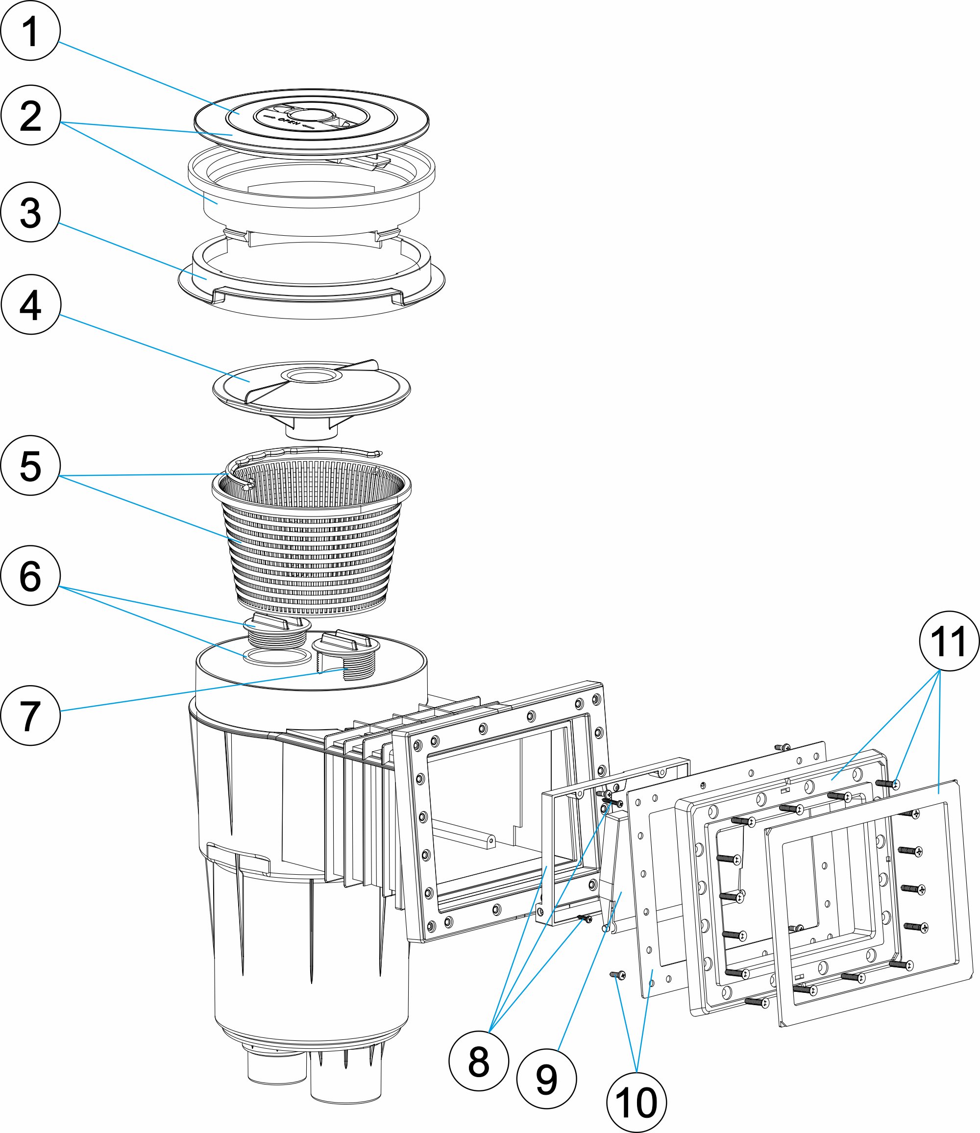 SKIMMER 17,5 LITROS 6º BOCA STANDARD