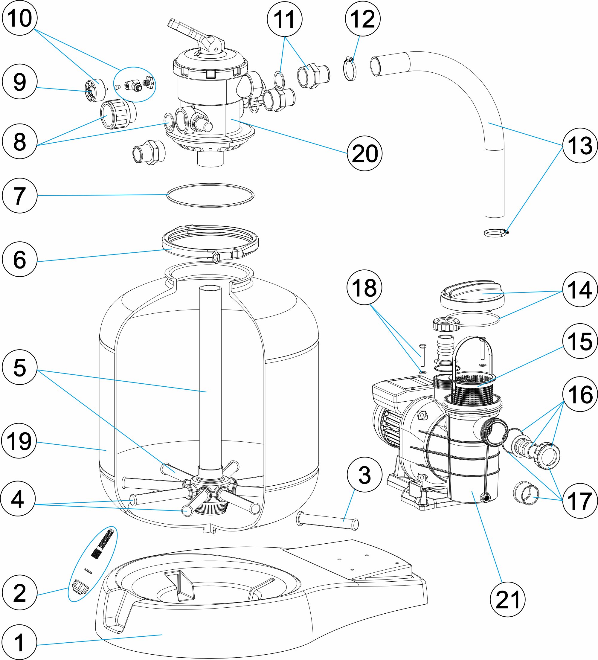 MONOBLOCK GALACTIC D.500 ½ CV ¾ CV D.600 ¾ CV 1 CV